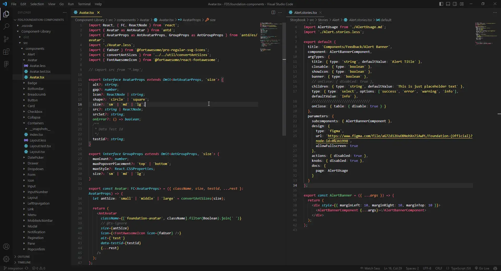 development of avatar component